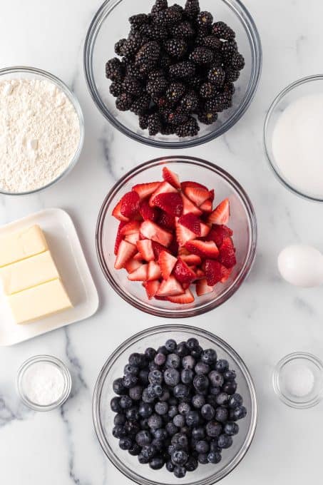 Ingredients for Berry Cobbler.