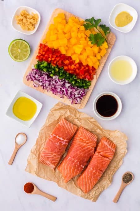 Ingredients for Grilled Salmon with Mango Salsa