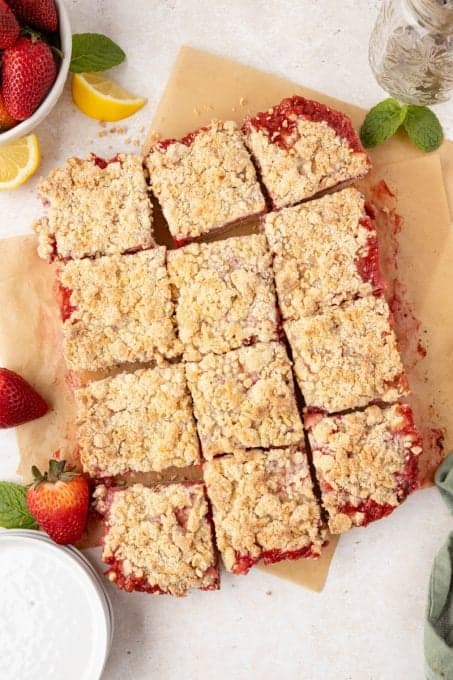 Strawberry dessert bars.