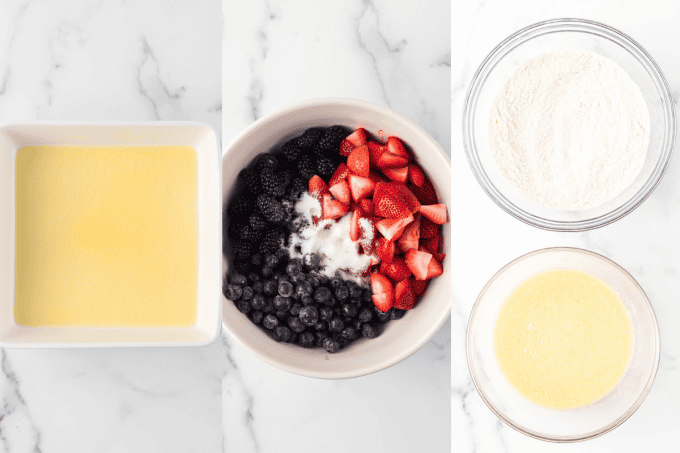 First set of process photos for Berry Cobbler.