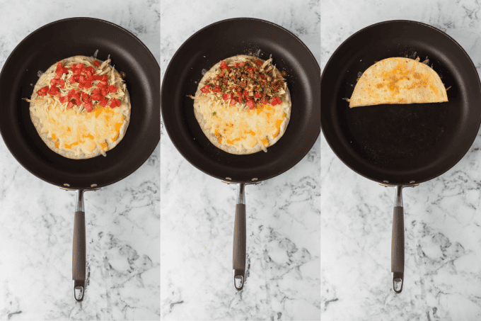 Second set of Chicken Quesadilla Recipe process photos.