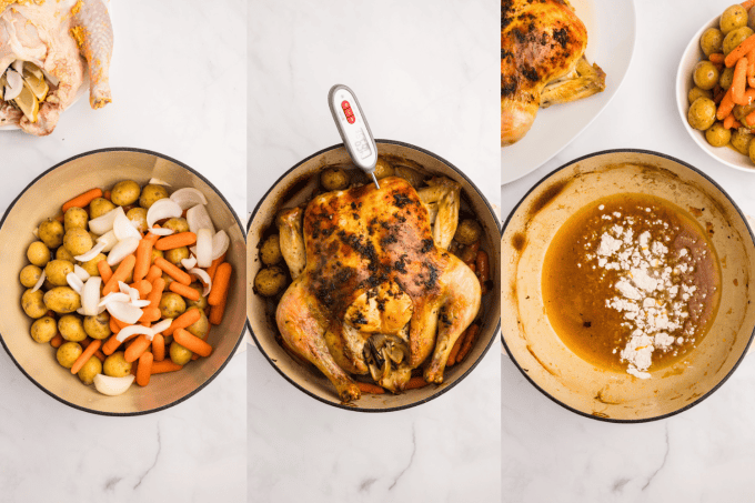Second set of process photos for Dutch Oven Chicken.
